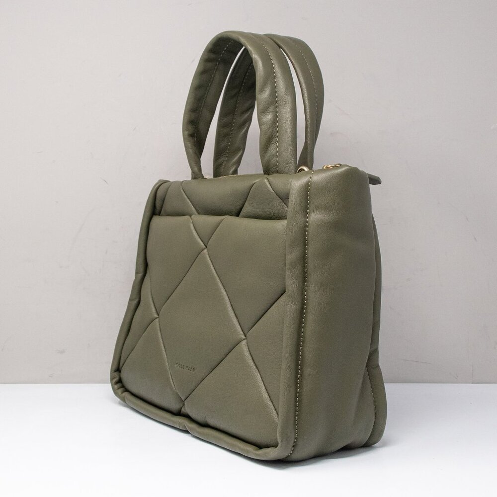 Cole Haan Grand Series Quilted Tote Bag Tea Leaf Green Leather - Picture 7 of 11